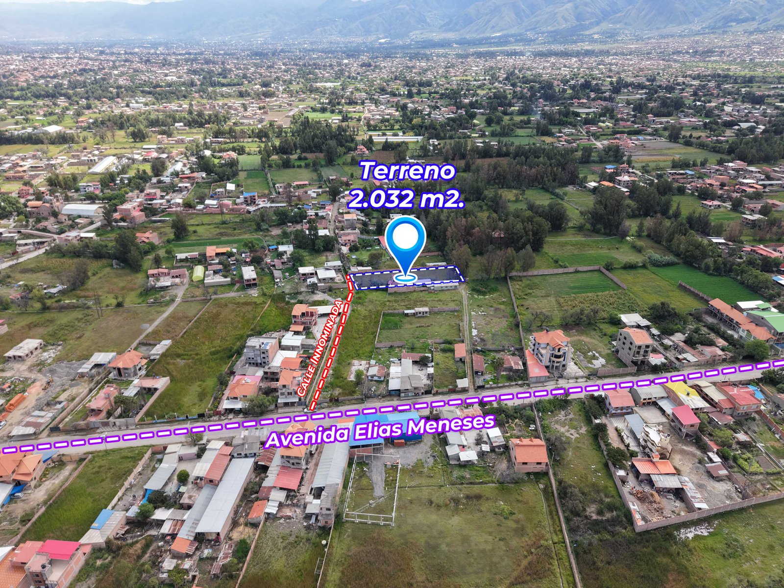 TERRENO DE 2.032 m² EN VENTA – EN QUILLACOLLO ZONA NORTE
