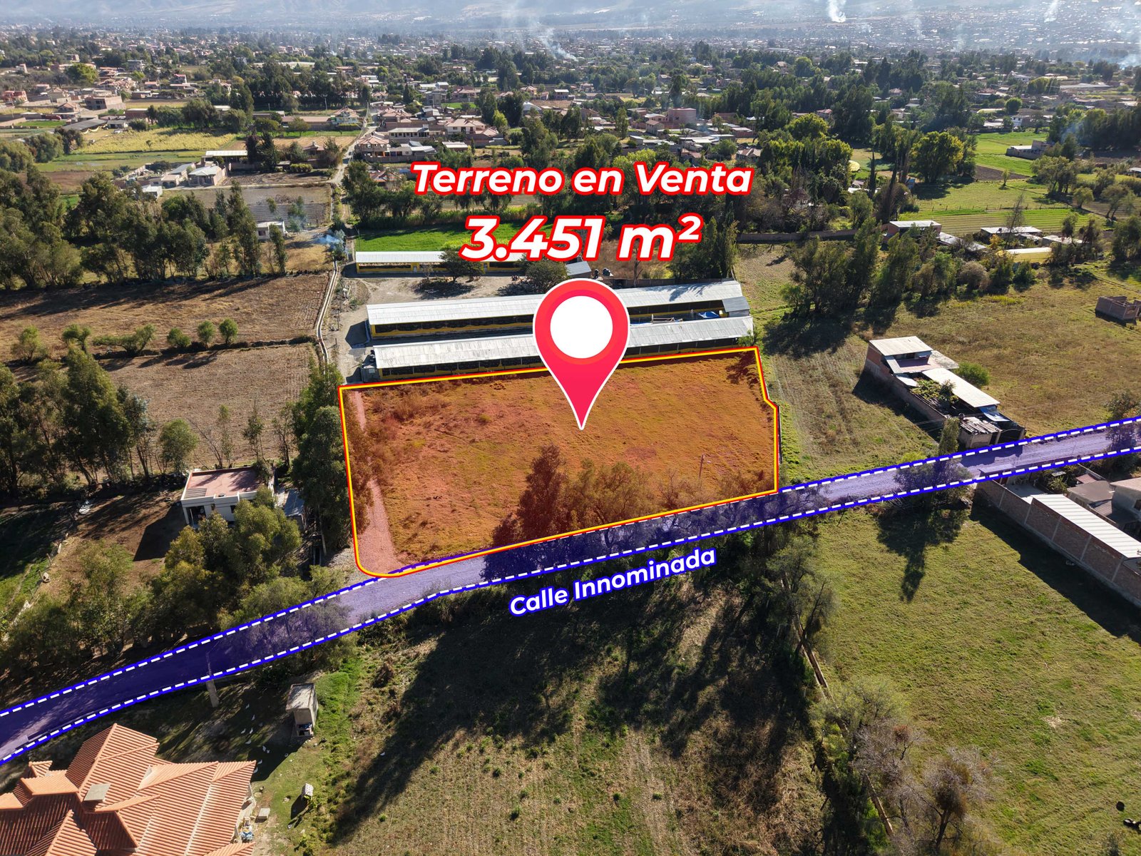 TERRENO DE 3.451 m² EN VENTA - QUILLACOLLO ZONA PANDOJA